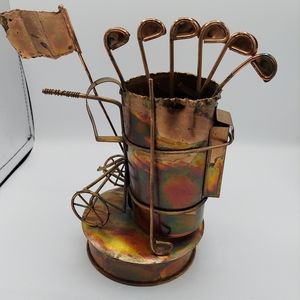 Vintage Golf Copper Rotating Music Box